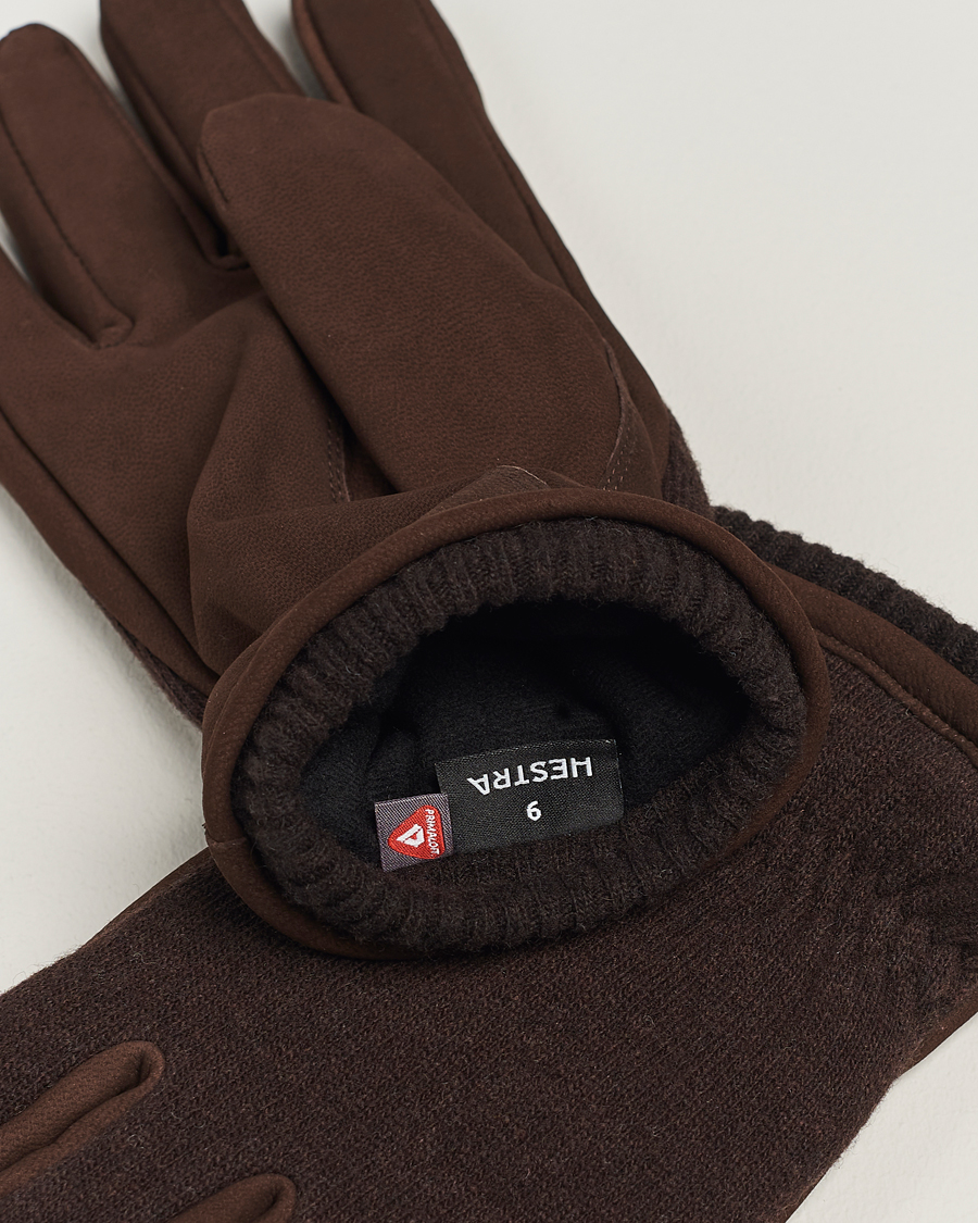 Homme | Hestra Noah Nubuck Wool Tricot Glove Espresso | Hestra | Noah Nubuck Wool Tricot Glove Espresso