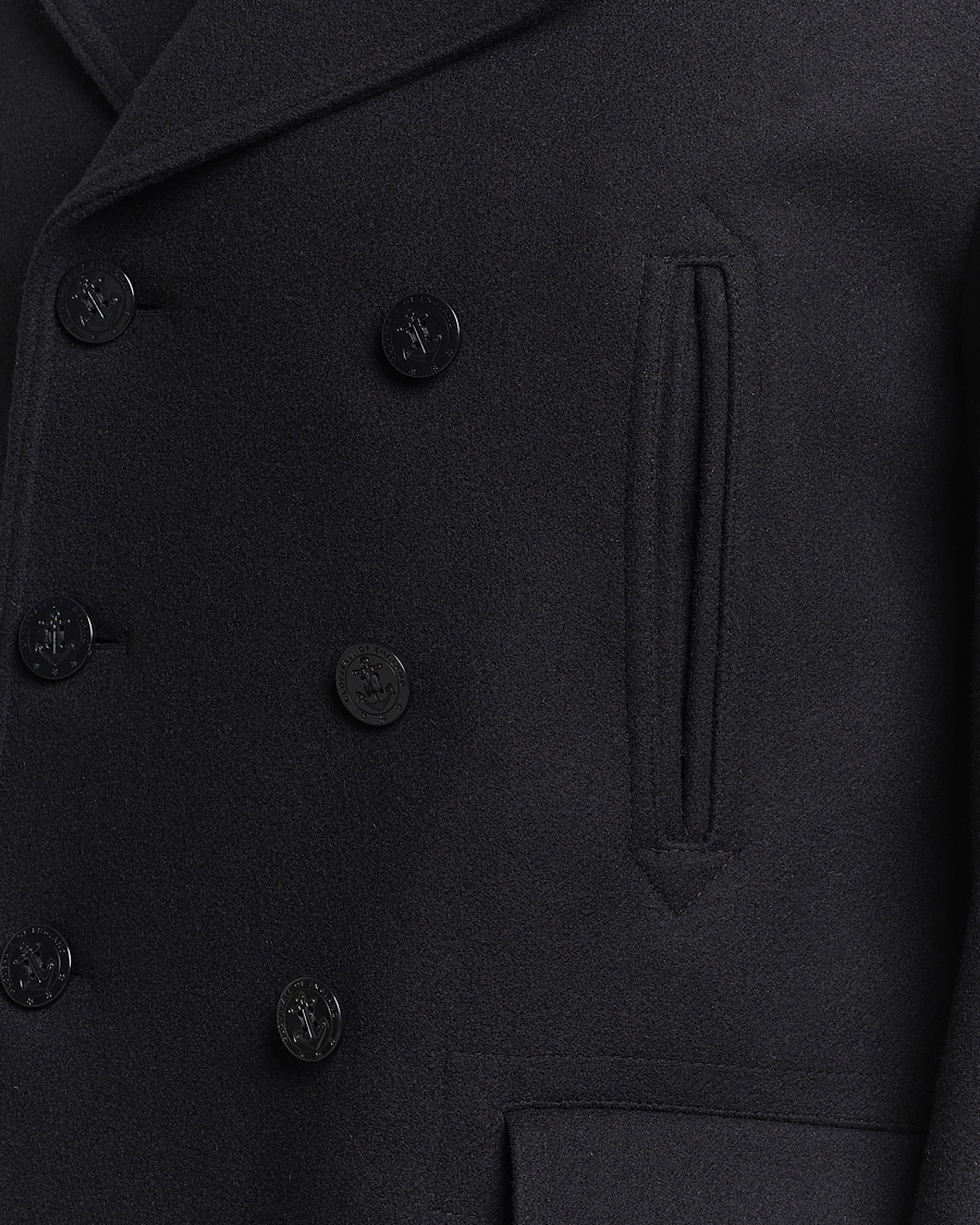 Heren | Jassen | Gloverall | Churchill Reefer Peacoat Black