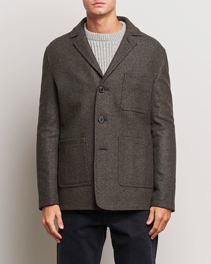 Homme | Manteaux Et Vestes | Gloverall | Wool Worker Shirt Jacket Black/White