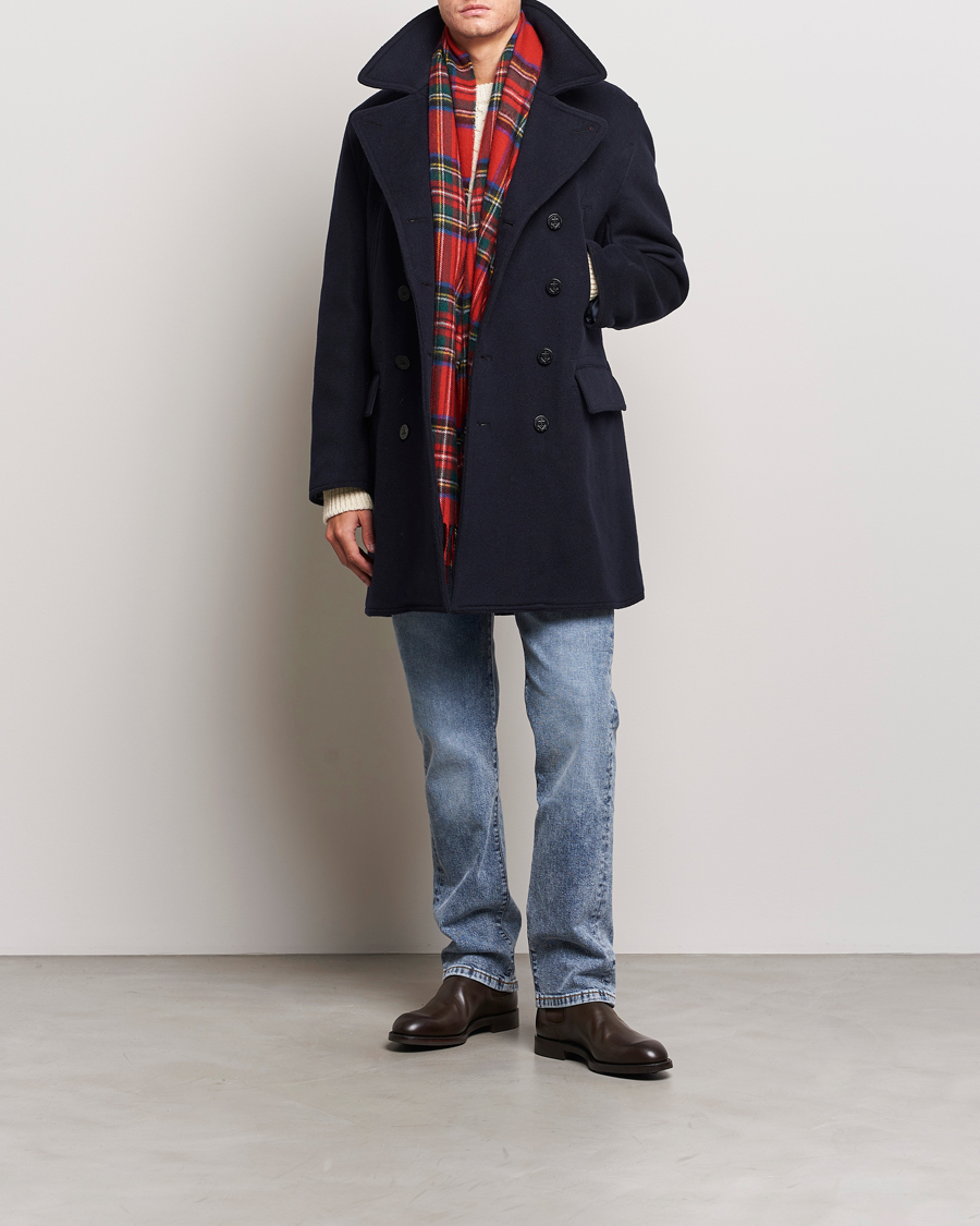 Homme | Manteaux Et Vestes | Gloverall | Churchill Long Reefer Peacoat Navy Royal