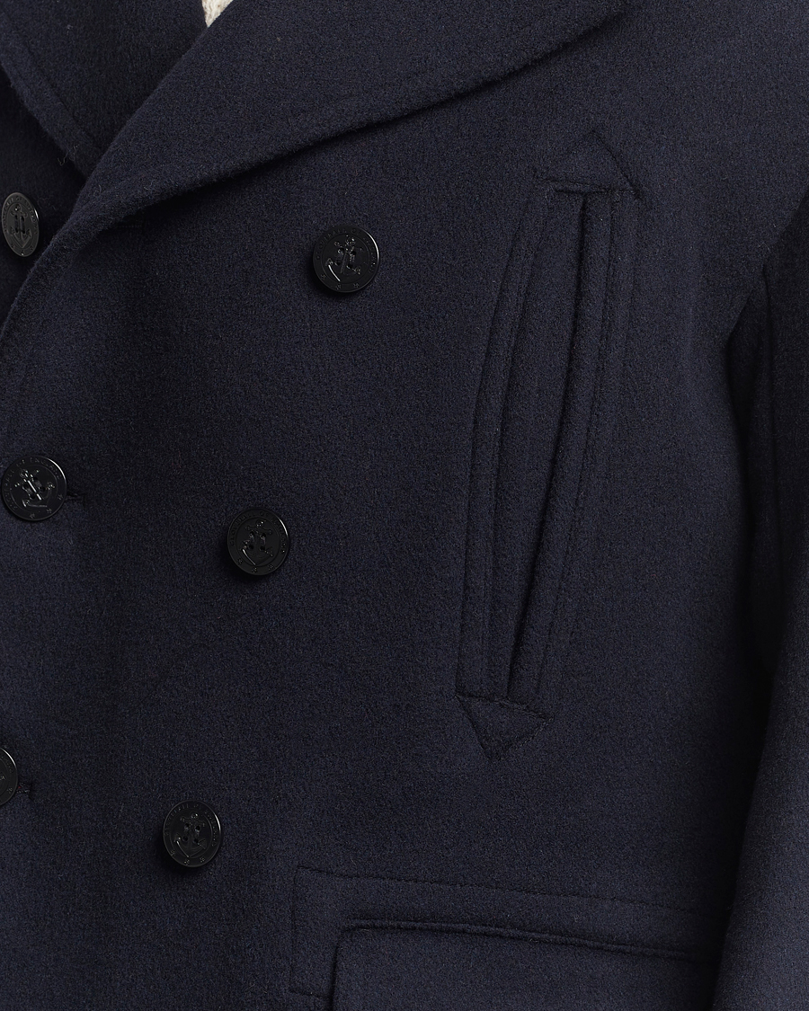 Homme | Manteaux Et Vestes | Gloverall | Churchill Long Reefer Peacoat Navy Royal