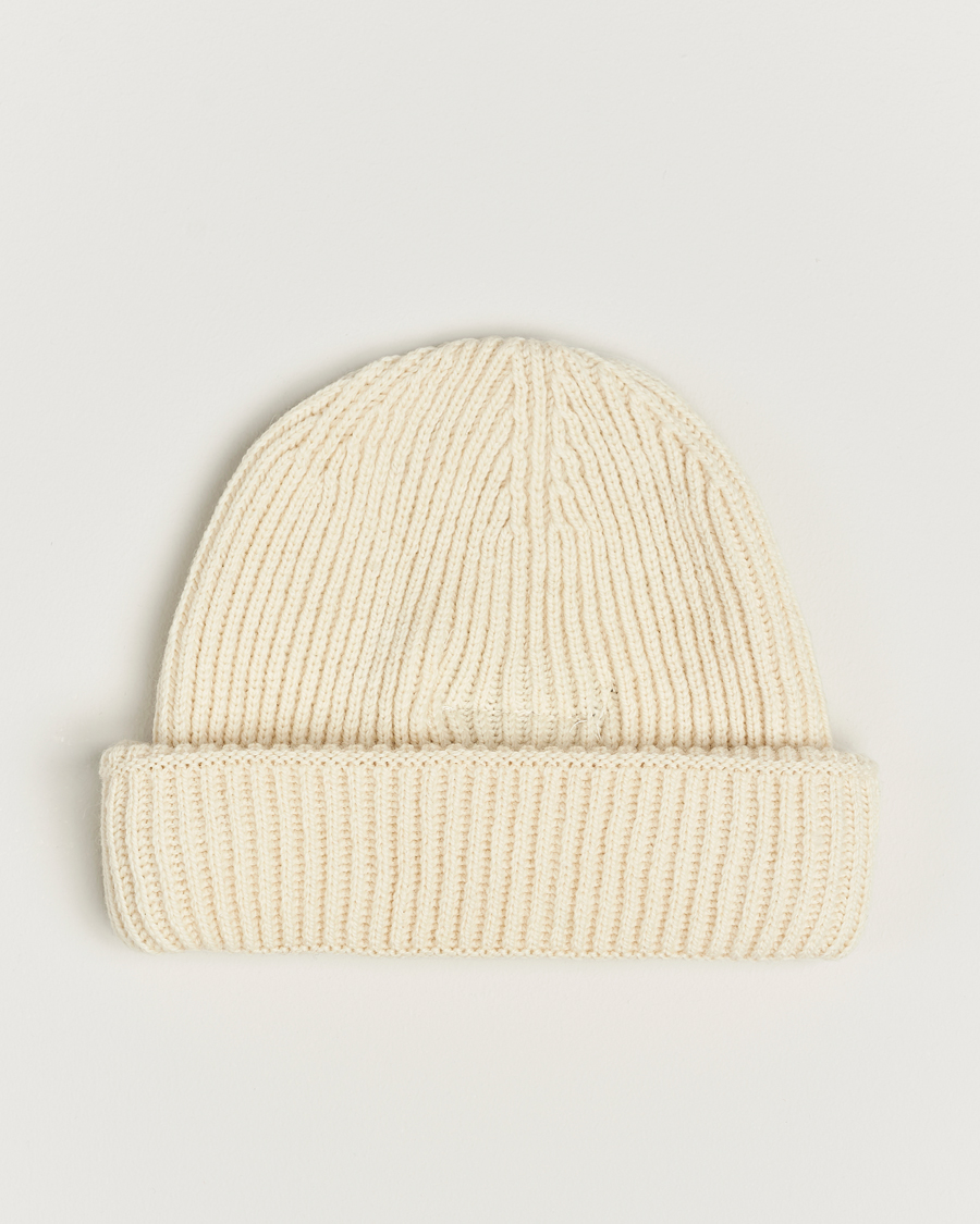 Homme | Gloverall Fisherman Lambswool Beanie Ecru | Gloverall | Fisherman Lambswool Beanie Ecru