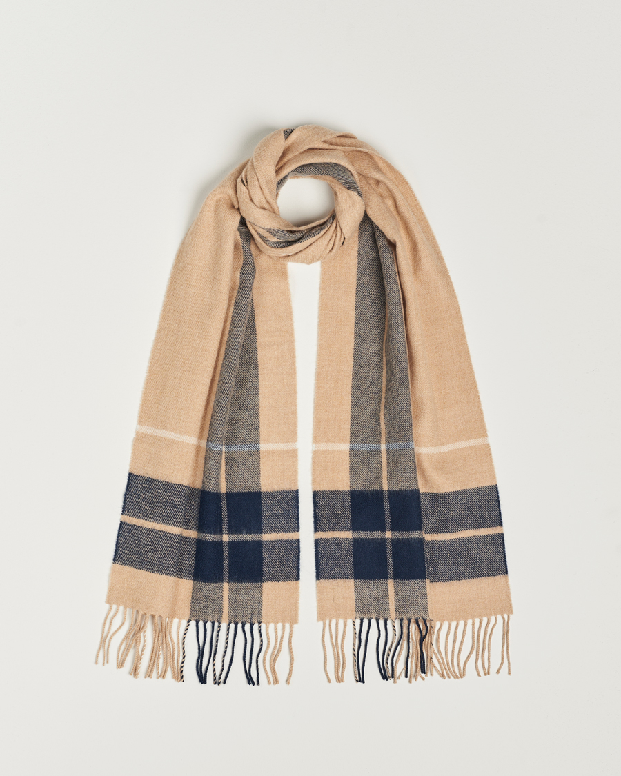 Homme | Gloverall Lambswool Scarf Camel Check | Gloverall | Lambswool Scarf Camel Check