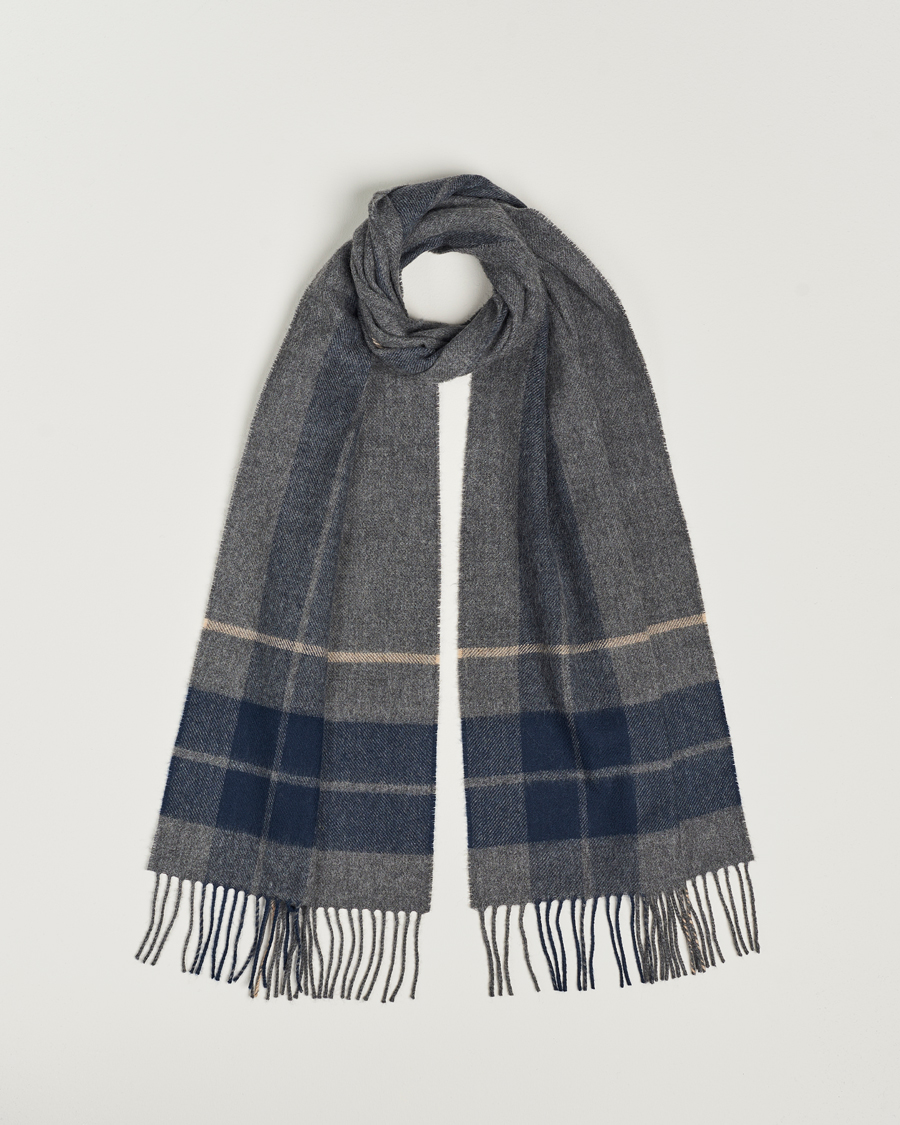 Homme | Gloverall Lambswool Scarf Grey Check | Gloverall | Lambswool Scarf Grey Check