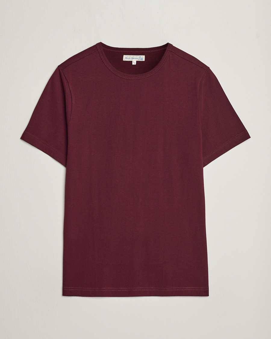 Homme | T-shirts | Merz b. Schwanen | 1950s Classic Loopwheeled T-Shirt Ruby Red