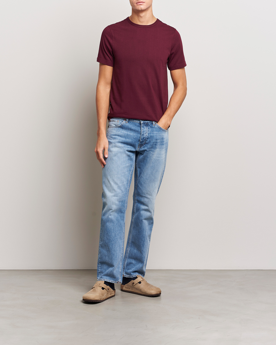 Homme | T-shirts | Merz b. Schwanen | 1950s Classic Loopwheeled T-Shirt Ruby Red