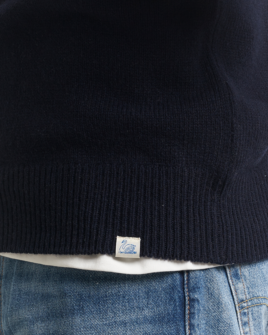 Heren | Truien | Merz b. Schwanen | Merino/Cashmere Knitted Sweater Dark Navy