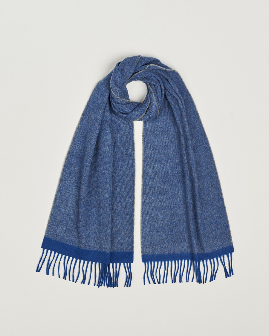 Heren | Begg & Co Solid Board Wool/Cashmere Scarf Blue Grey | Begg & Co | Solid Board Wool/Cashmere Scarf Blue Grey