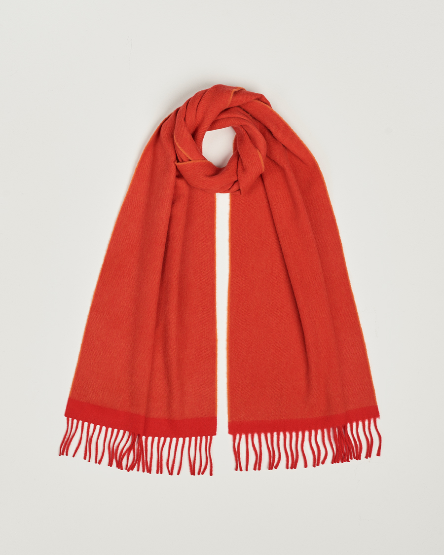 Homme | Begg & Co Solid Board Wool/Cashmere Scarf Berry Military | Begg & Co | Solid Board Wool/Cashmere Scarf Berry Military