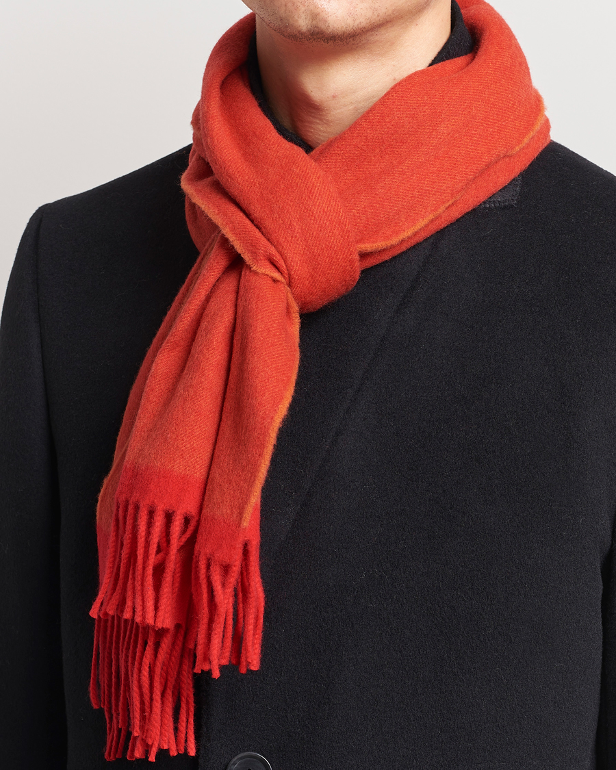 Homme | Begg & Co Solid Board Wool/Cashmere Scarf Berry Military | Begg & Co | Solid Board Wool/Cashmere Scarf Berry Military