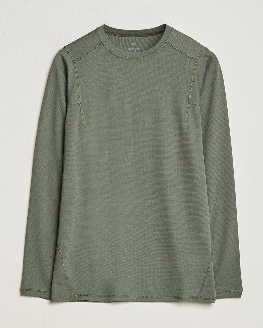 Homme | T-shirts | Snow Peak | Recycled Polyester/Wool Long Sleeve T-Shirt Olive