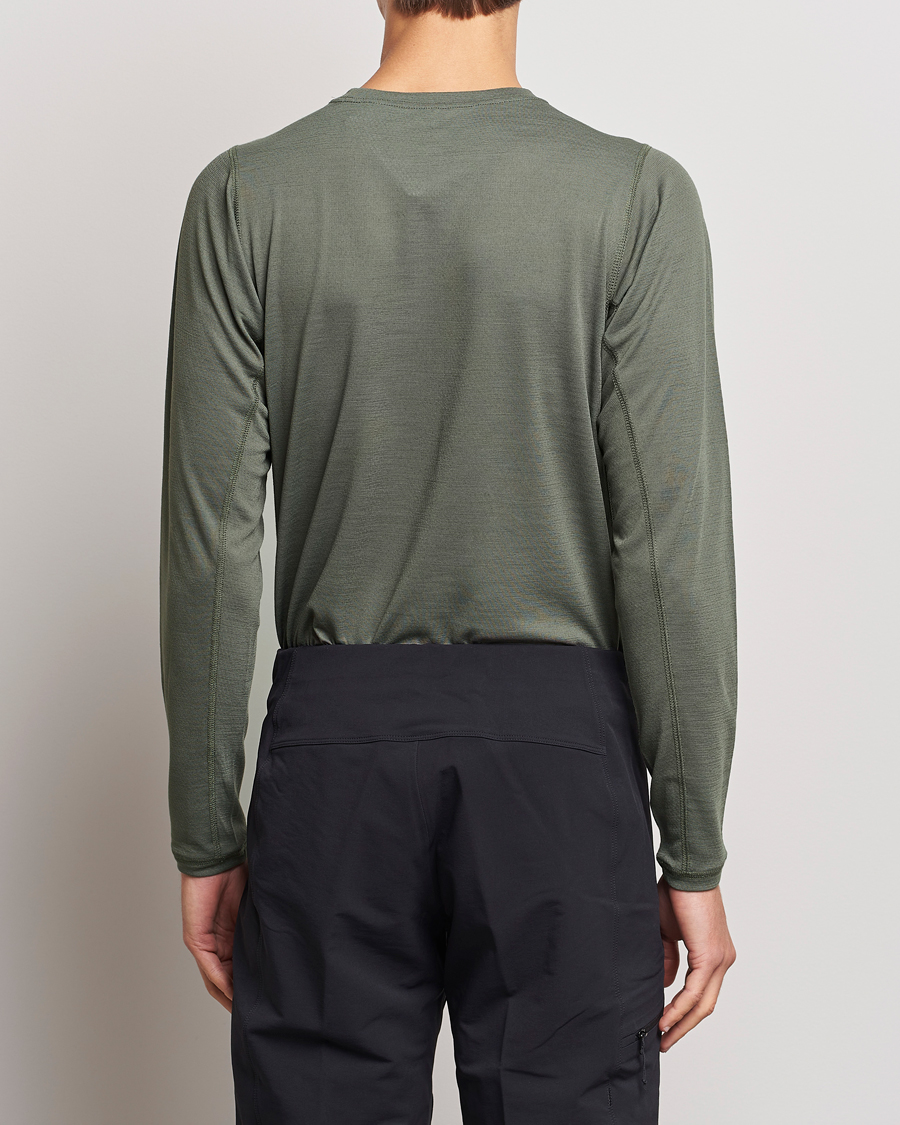 Homme | T-shirts | Snow Peak | Recycled Polyester/Wool Long Sleeve T-Shirt Olive