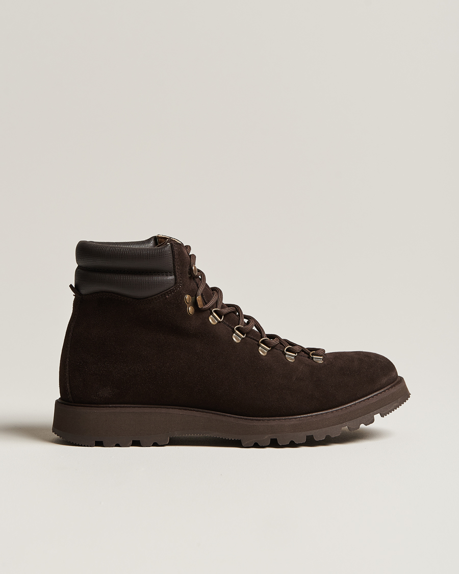 Heren | Laarzen | Myrqvist | Duved II Laced Boot Dark Brown Suede