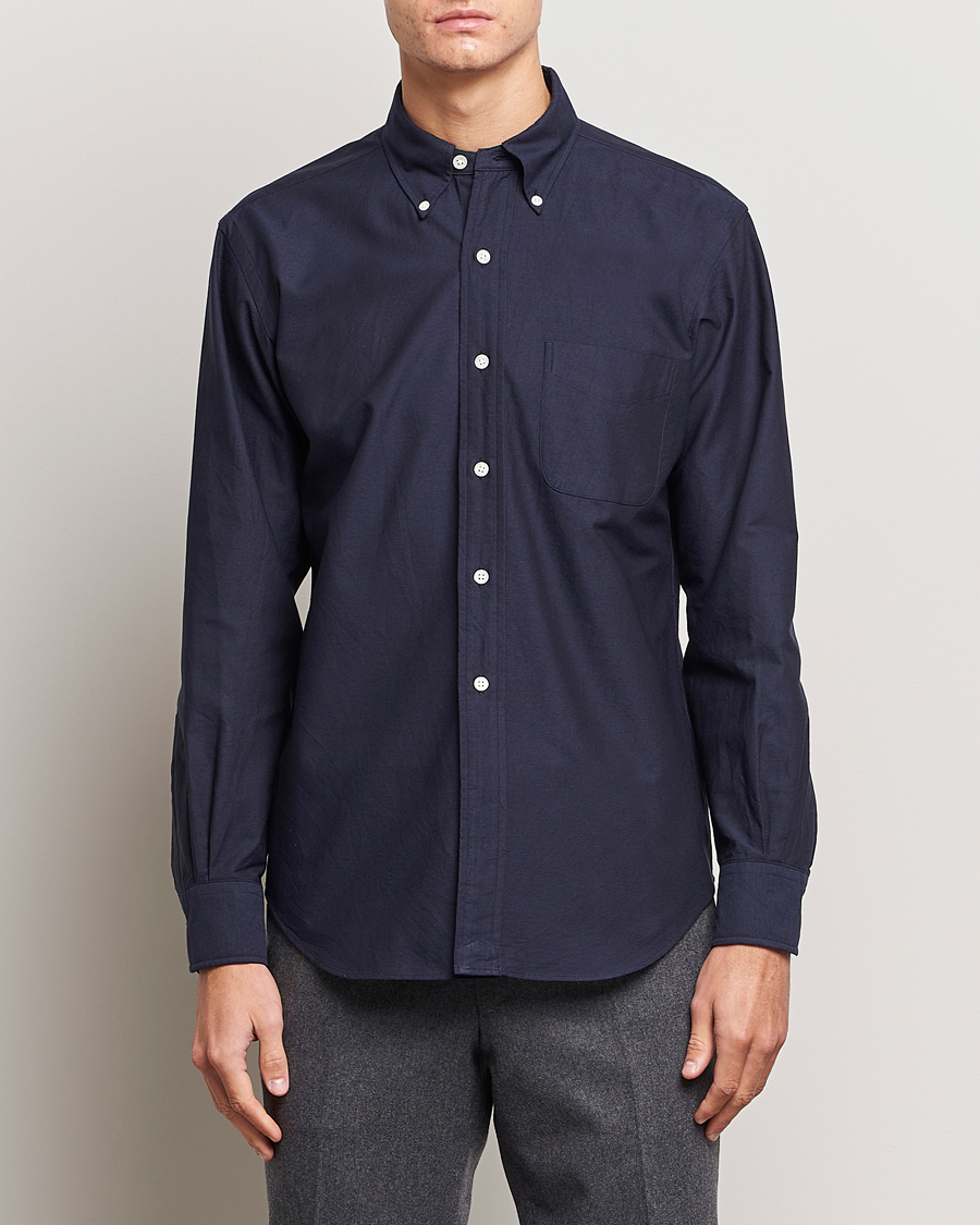 Homme | Chemises | Kamakura Shirts | Vintage Ivy Oxford Button Down Shirt Navy