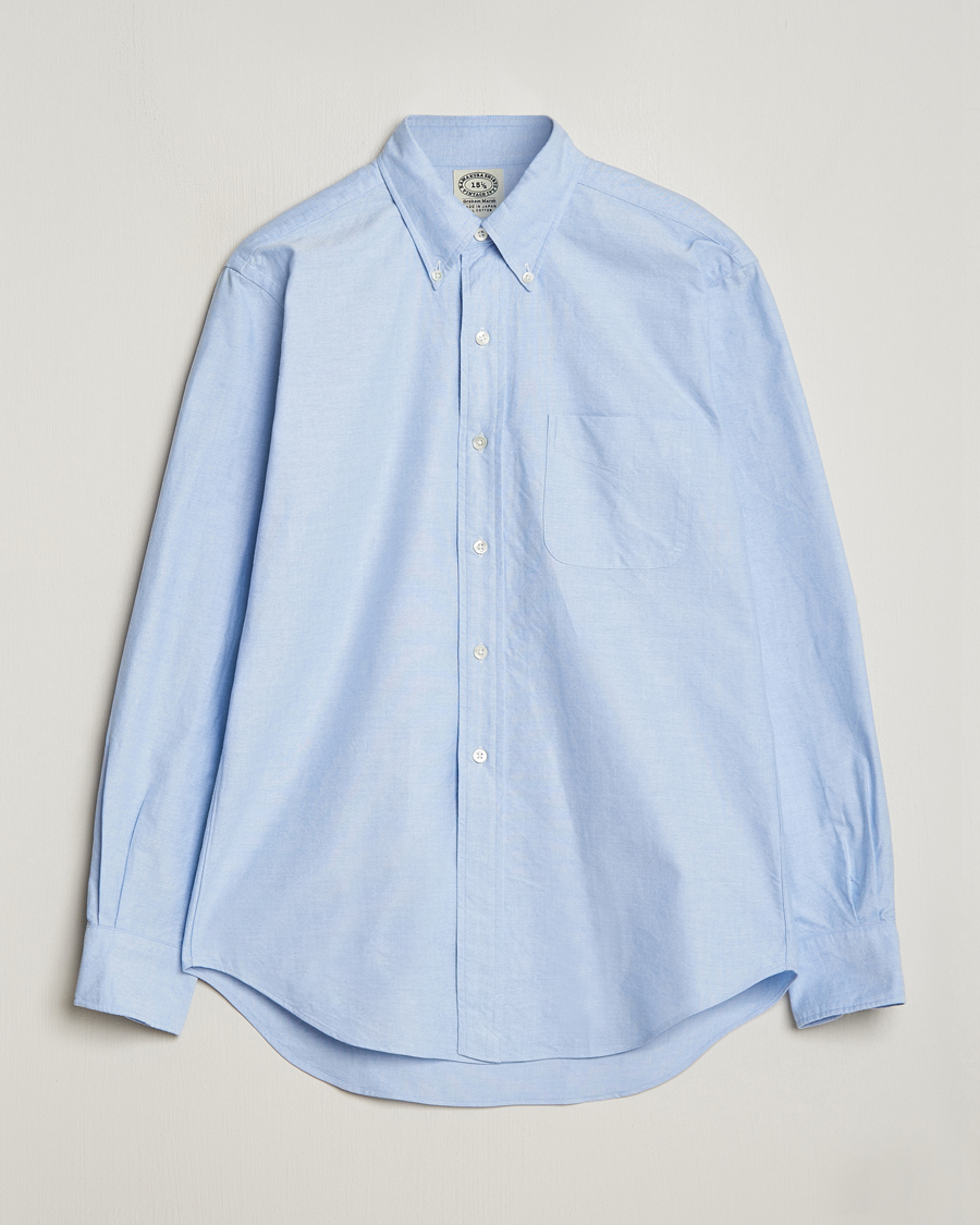 Homme | Chemises | Kamakura Shirts | Vintage Ivy Oxford Button Down Shirt Light Blue