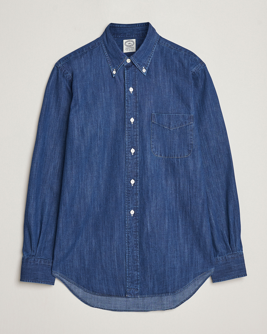 Homme | Chemises | Kamakura Shirts | Vintage Ivy Denim Button Down Shirt Dark Indigo