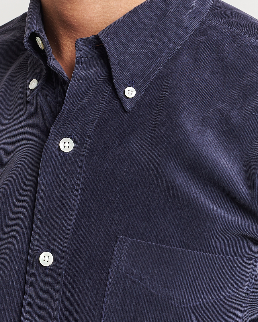 Homme | Chemises | Kamakura Shirts | Vintage Ivy Japanese Corduroy Shirt Navy