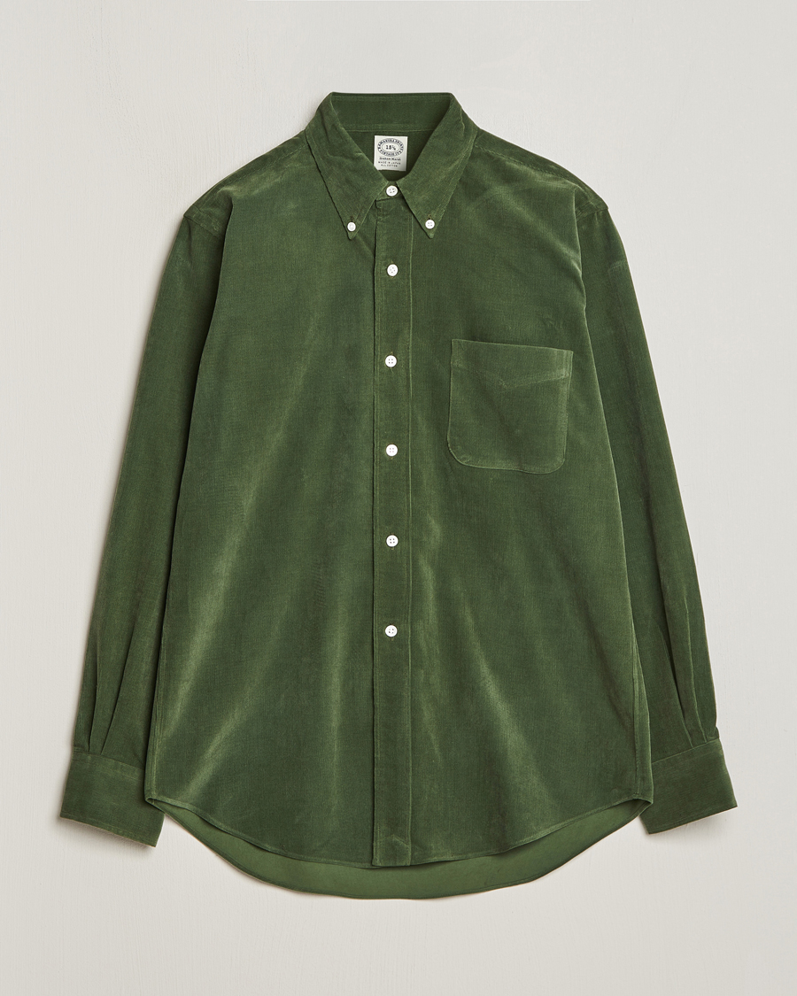 Heren | Overhemden | Kamakura Shirts | Vintage Ivy Japanese Corduroy Shirt Green