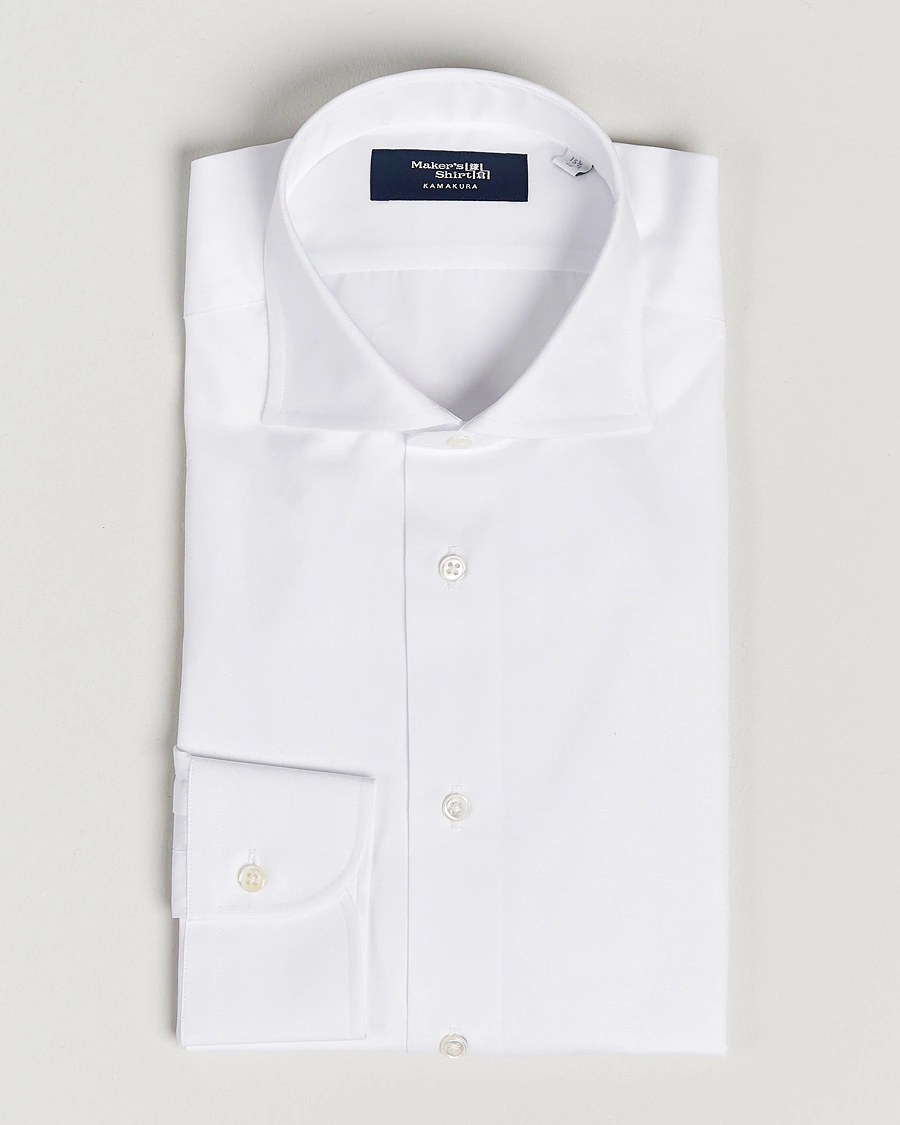 Homme | Chemises | Kamakura Shirts | Slim Fit Broadcloth Shirt White