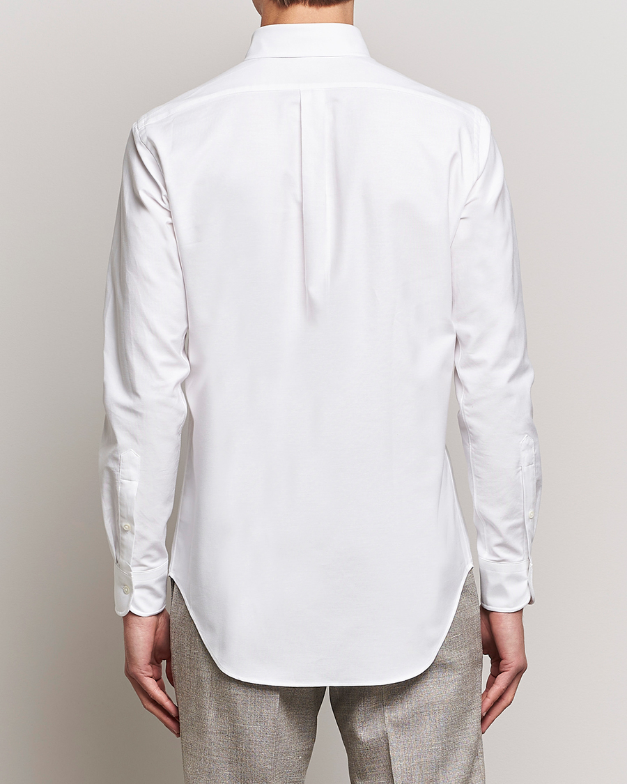 Homme | Chemises | Kamakura Shirts | Slim Fit Oxford Button Down Shirt White