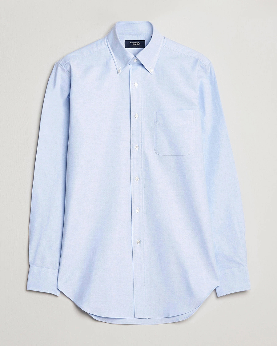 Homme | Chemises | Kamakura Shirts | Slim Fit Oxford Button Down Shirt Light Blue