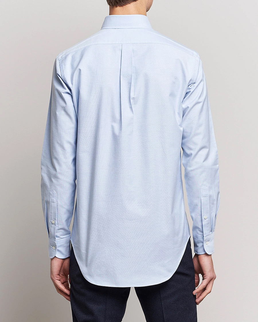 Homme | Chemises | Kamakura Shirts | Slim Fit Oxford Button Down Shirt Light Blue