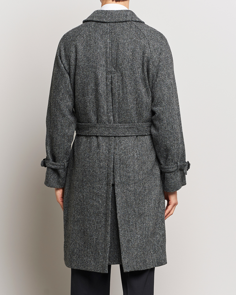 Heren | Jassen | Beams F | Harris Tweed Raglan Coat Dark Grey