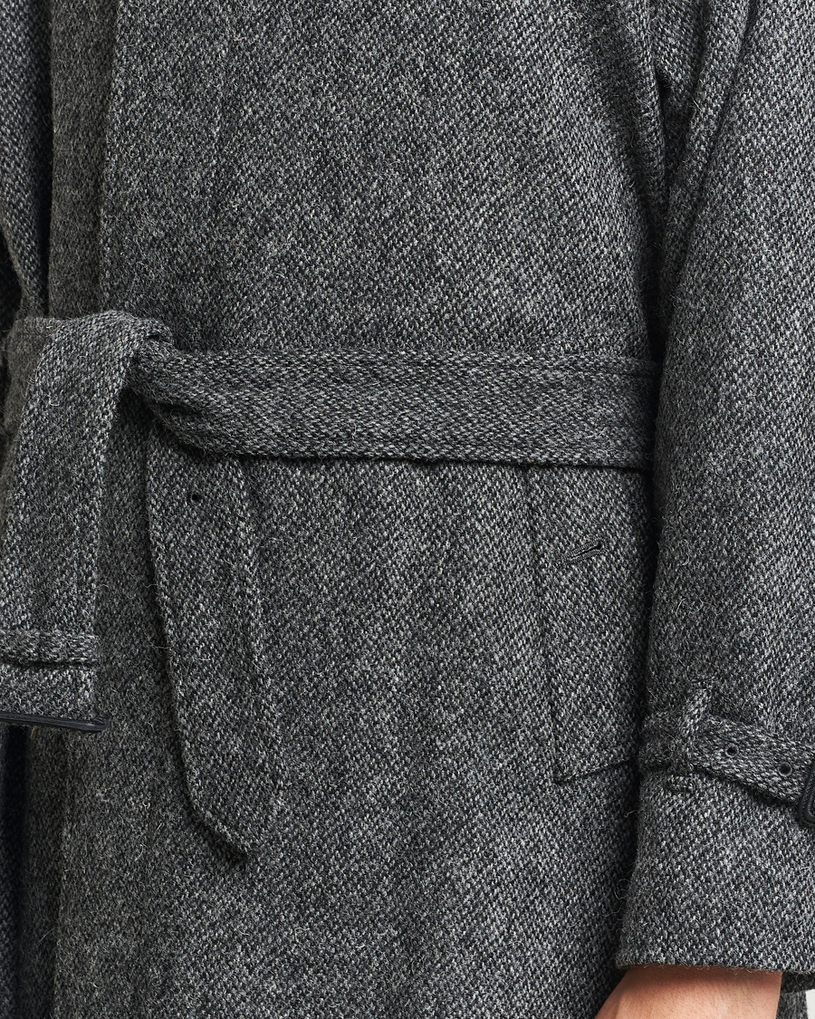 Heren | Jassen | Beams F | Harris Tweed Raglan Coat Dark Grey