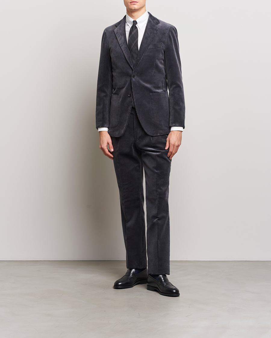 Heren | Blazers | Beams F | Corduroy Blazer Charcoal