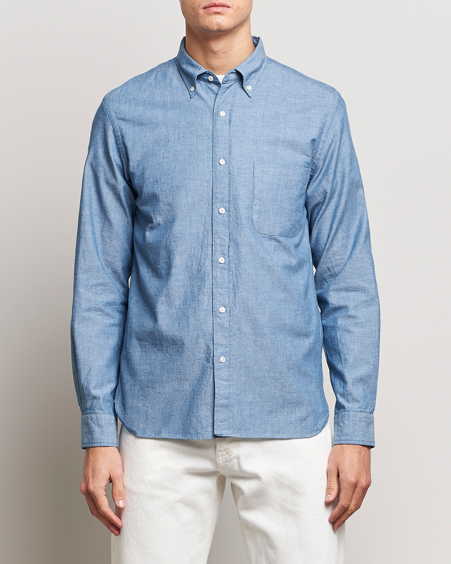 Heren | Overhemden | BEAMS PLUS | Chambray Button Down Shirt Blue