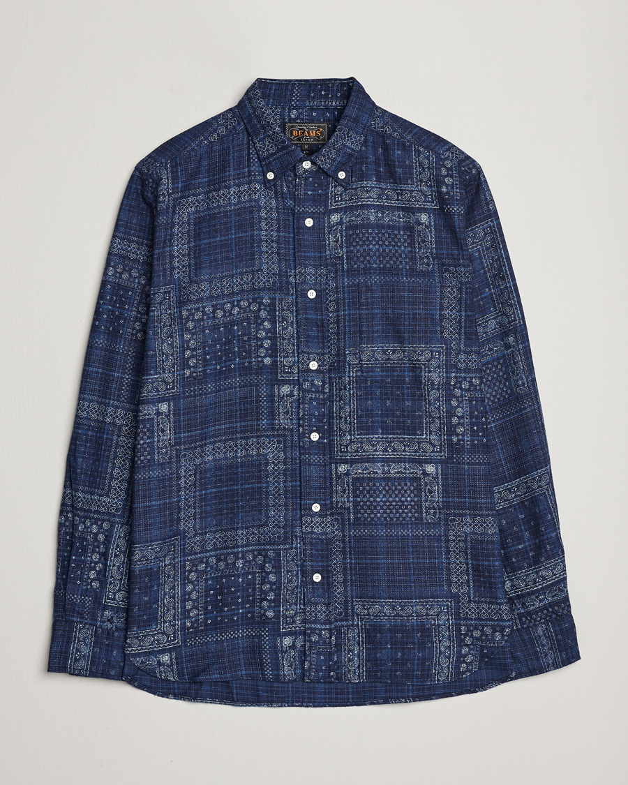 Homme | Chemises | BEAMS PLUS | Patchwork Button Down Shirt Indigo