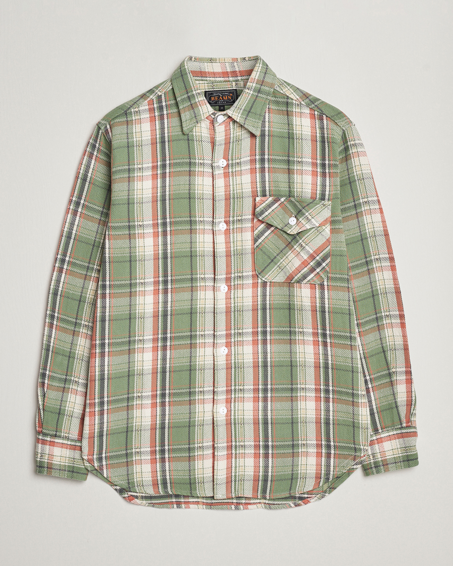 Homme | Chemises | BEAMS PLUS | Dobby Guide Overshirt Pale Green