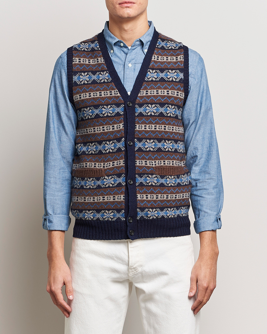 Heren | Truien | BEAMS PLUS | Fairisle Knit Vest Brown