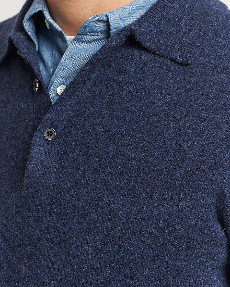 Homme | Pulls Et Tricots | BEAMS PLUS | Long Sleeve Knitted Polo Navy
