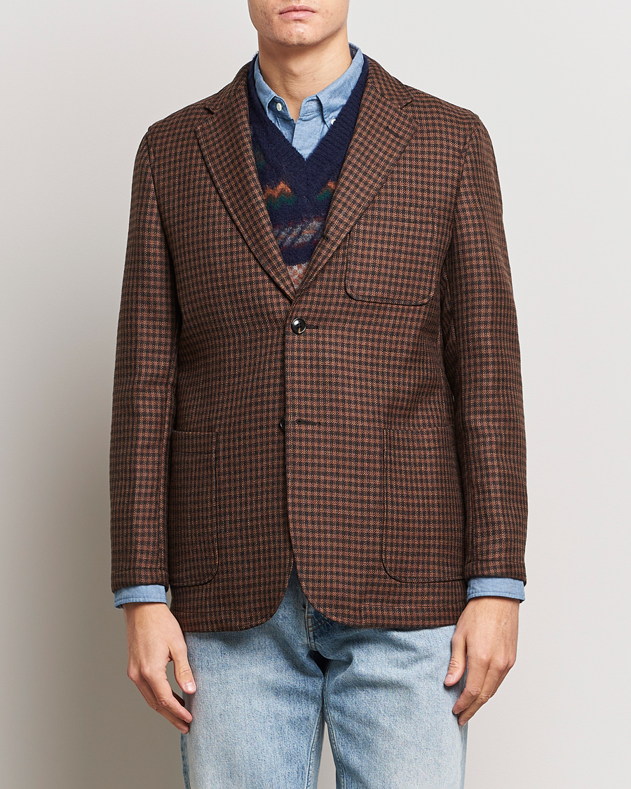 Homme | Blazers | BEAMS PLUS | Houndstooth Twill Blazer Brown