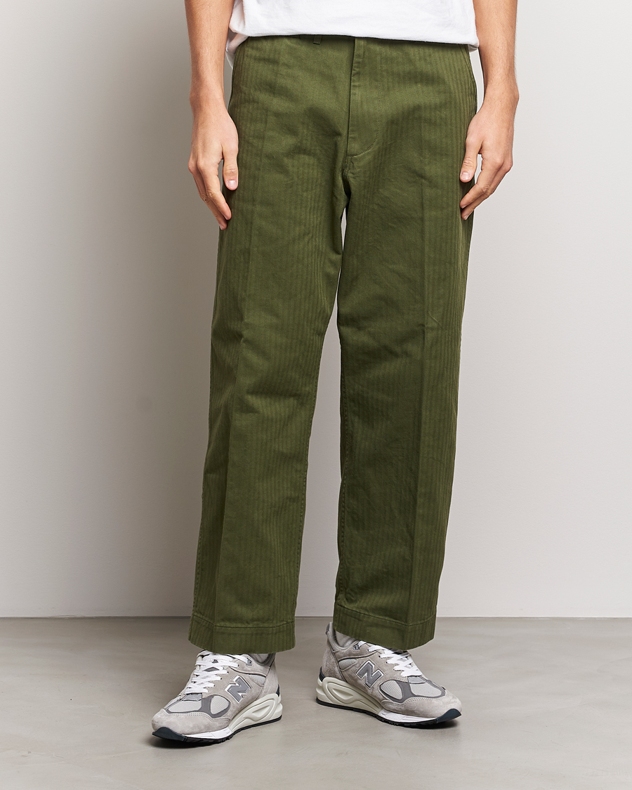 Homme | Pantalons | BEAMS PLUS | MIL Herringbone Trousers Olive