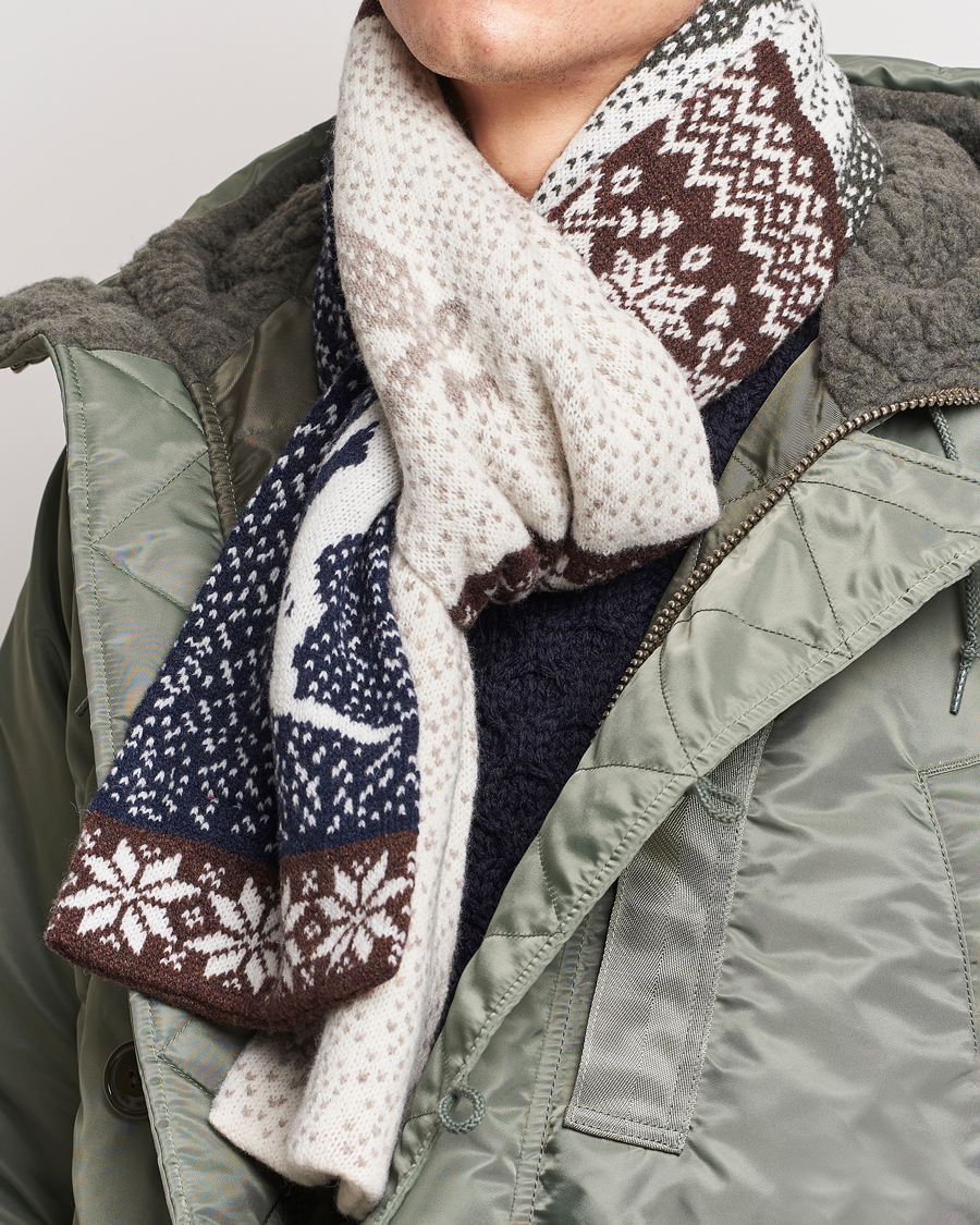 Homme | BEAMS PLUS Nordic Jacquard Muffler Scarf Natural | BEAMS PLUS | Nordic Jacquard Muffler Scarf Natural