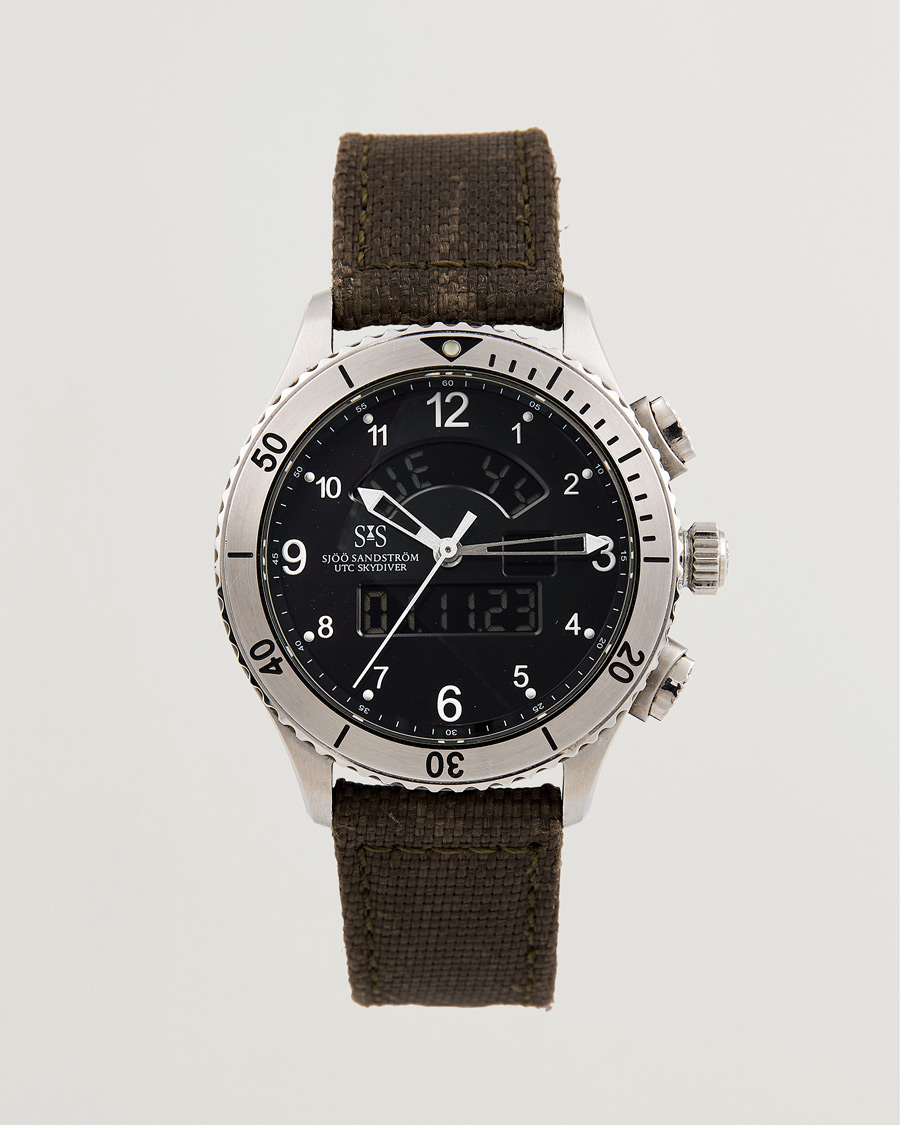 Homme | Sjöö Sandström Pre-Owned UTC Skydiver 017401 Steel Black | Sjöö Sandström Pre-Owned | UTC Skydiver 017401 Steel Black