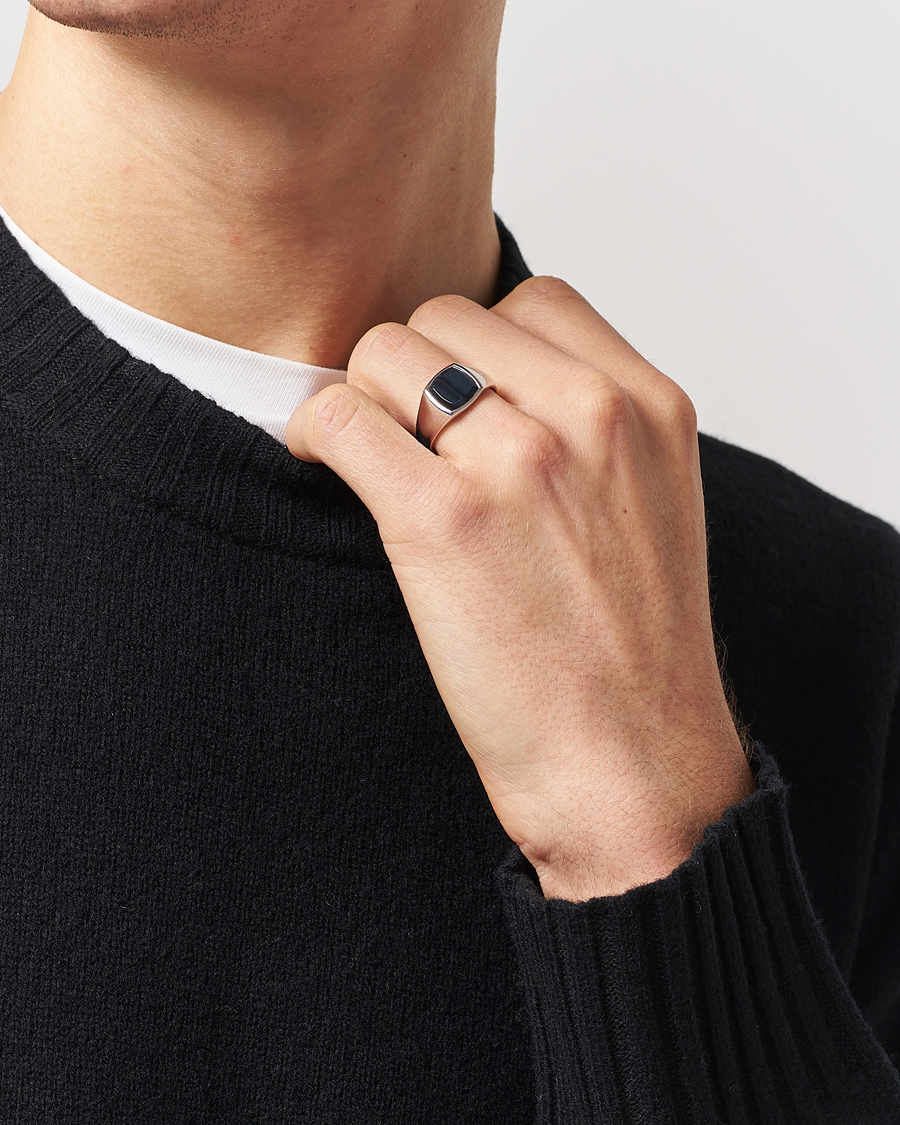 Heren | Sieraden | Tom Wood | Kay Ring Blue Hawk Eye
