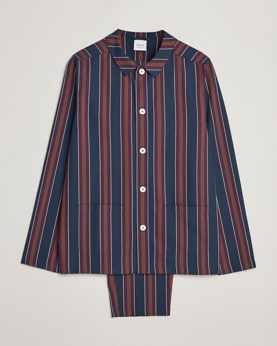 Homme | Peignoirs Et Pyjamas | Nufferton | Uno Old School Pyjama Set Navy/Orange