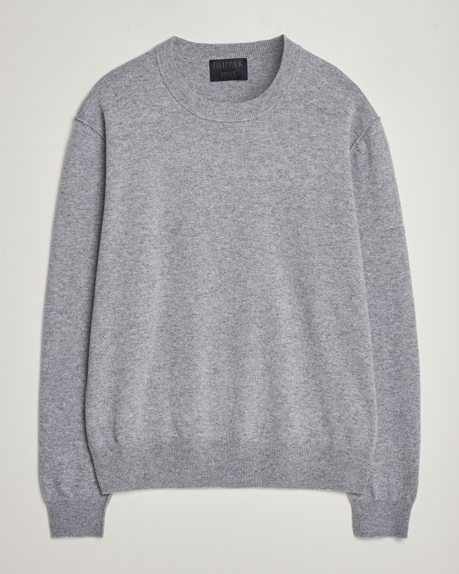 Homme | Pulls Et Tricots | Filippa K | 93 Knitted Lambswool Crew Neck Sweater Grey Melange