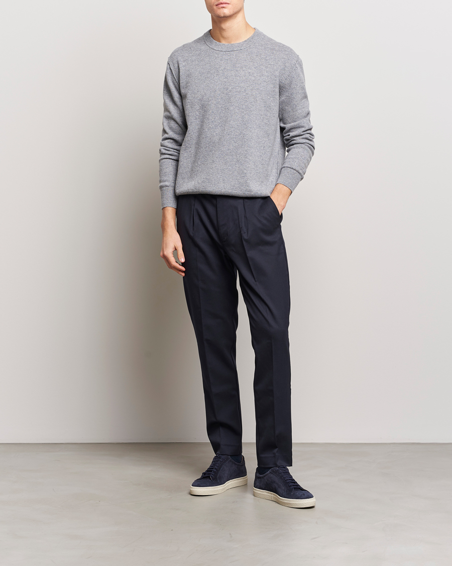 Homme | Pulls Et Tricots | Filippa K | 93 Knitted Lambswool Crew Neck Sweater Grey Melange