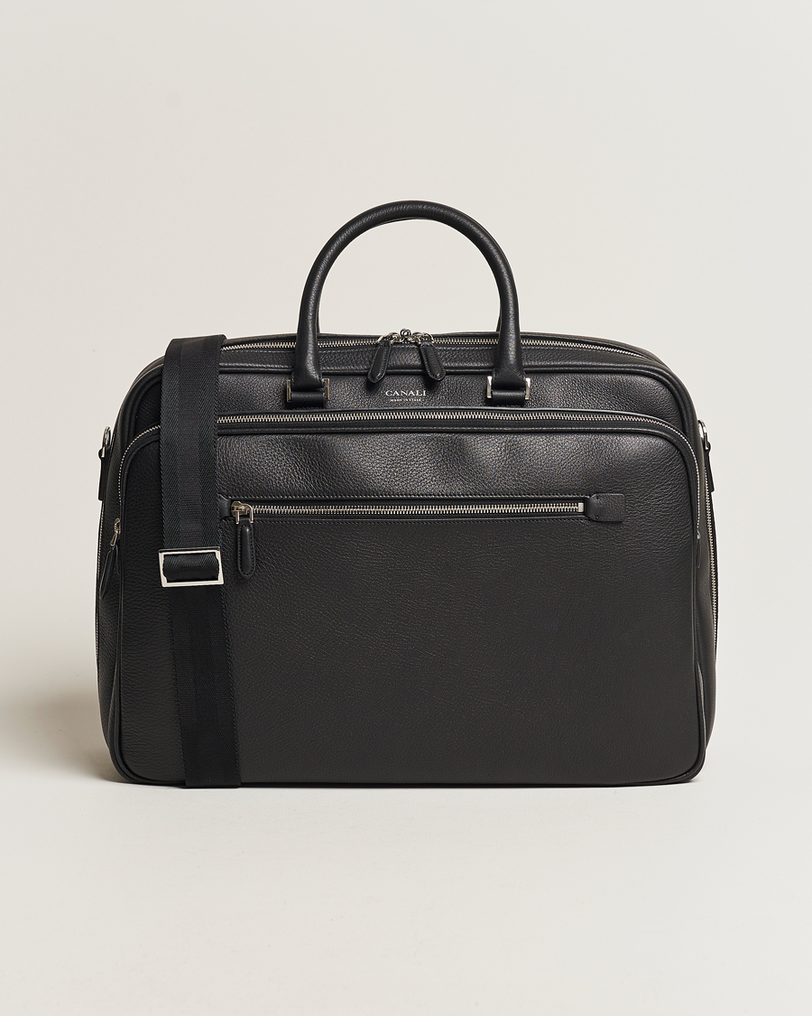 Homme | Sacs | Canali | Grain Leather Weekend Bag Black