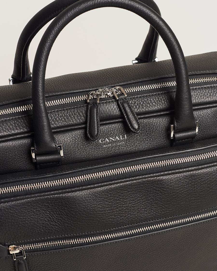 Homme | Sacs | Canali | Grain Leather Weekend Bag Black