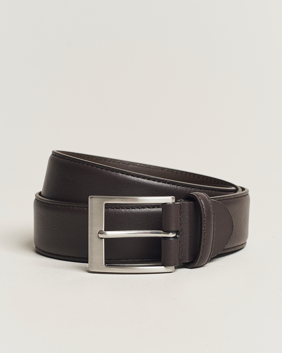 Heren | Riemen | Canali | Classic Leather Belt Dark Brown Calf