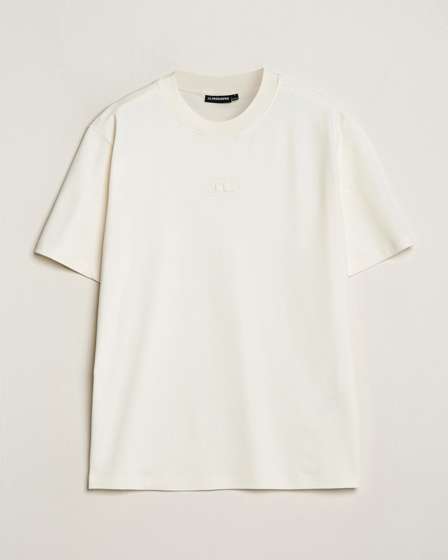 Homme | T-shirts | J.Lindeberg | Adnan Logo Mock Neck T-Shirt Cloud White