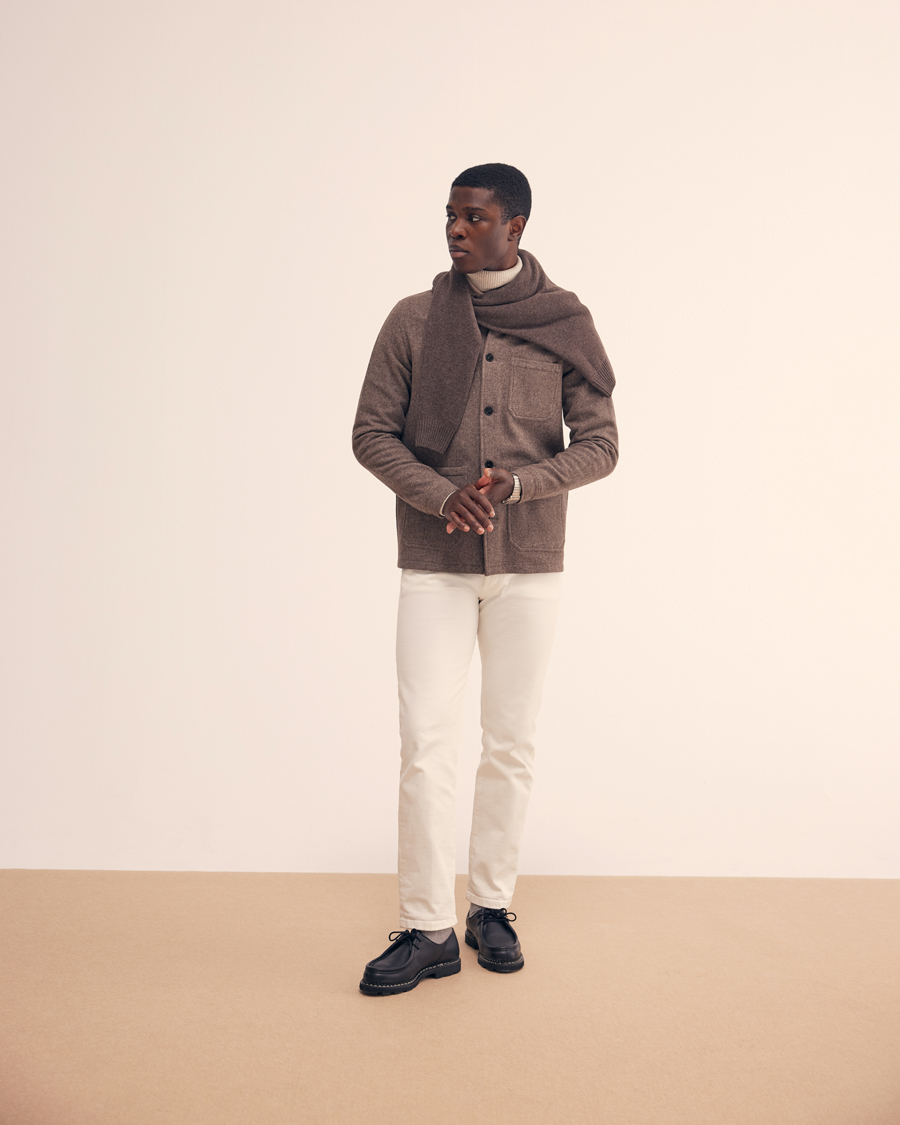 Homme | Chemises | A Day's March | Original Wool Overshirt Taupe Melange