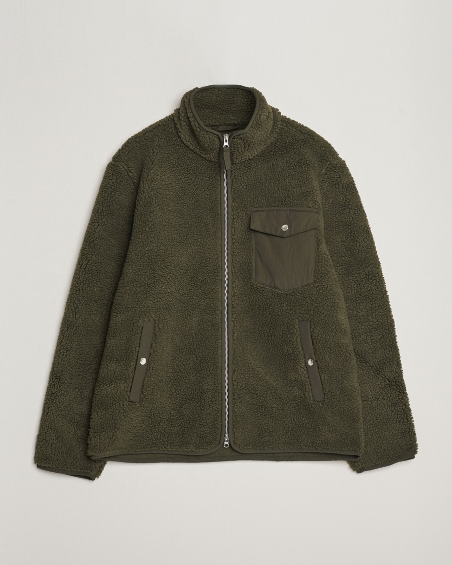 Homme | Pulls Et Tricots | A Day's March | Tone Pile Fleece Jacket Deep Green