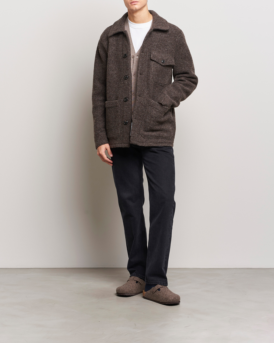 Homme | Chemises | A Day's March | Chaumont Heavy Wool Overshirt Taupe