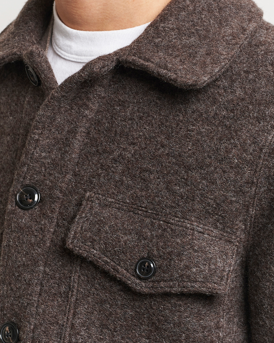 Homme | Chemises | A Day's March | Chaumont Heavy Wool Overshirt Taupe